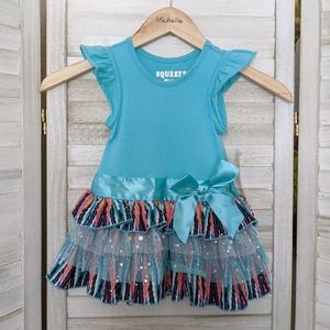 (NWT) Squeeze Premium Tiered Ruffle T-shirt Dress
